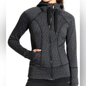 Athleta Space Dye Strength Hoodie -  Charcoal Gray Space Dye - Full Zip - Medium